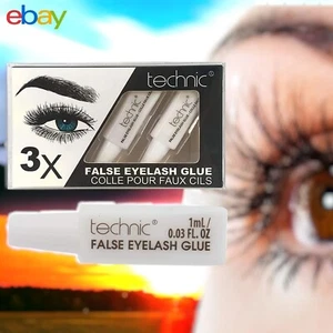 Technic False Eyelash Glue Pack of  3 Tubes CLEAR Fake False Adhesive Set - Picture 1 of 4