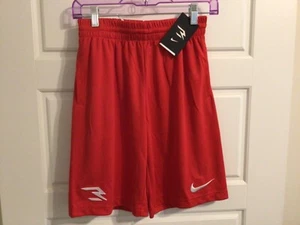 New Red Nike 3Brand Big Boys Solid Logo Performance Shorts size S 9Q0152 - Picture 1 of 2