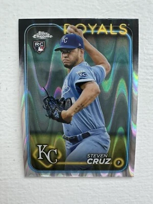 2024 Topps Chrome - Steven Cruz Royals RayWave Refractor #187 (RC) - Image 1 of 2