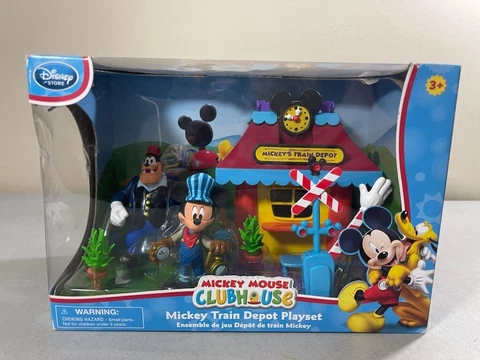 DISNEY STORE EXCLUSIVE MICKEY MOUSE CLUBHOUSE TRAIN DEPOT PLAYSET NEW Cover