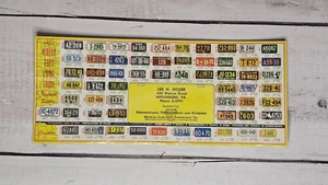 1953 LICENSE PLATE INK BLOTTER - INSURANCE ADVERTISING - Picture 1 of 2