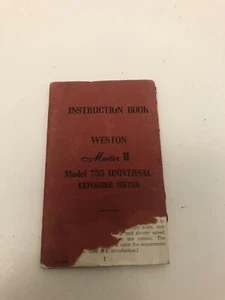 CLEAN WESTON LIGHT METER MASTER II 2 MODEL 735 INSTRUCTION OWNERS MANUAL GUIDE - Picture 1 of 2