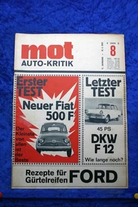 MOT 8/65 Last Test DKW F 12 Fiat 500 F Simca 1000 C - Picture 1 of 2