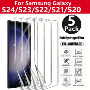 5 Pack Hydrogel Screen Protector Cover for Samsung Galaxy S24 Ultra S23 S22 S20 - Picture 1 of 8