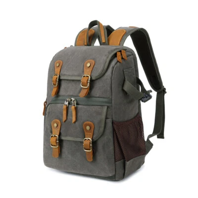 Waterproof Canvas DSLR Camera Backpack Bag Case for 15'' Laptop Canon Nikon Sony - Image 1 of 4