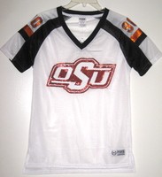 women's san francisco 49ers pink by victoria's secret white scarlet bling game day jersey