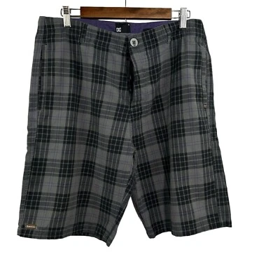 Pantalones Cortos Chinos DC Para Hombres Gris Negro Púrpura Cuadros Frente Plano Informales Bolsillos 34 *DEFECTO* Foto 1 de 4