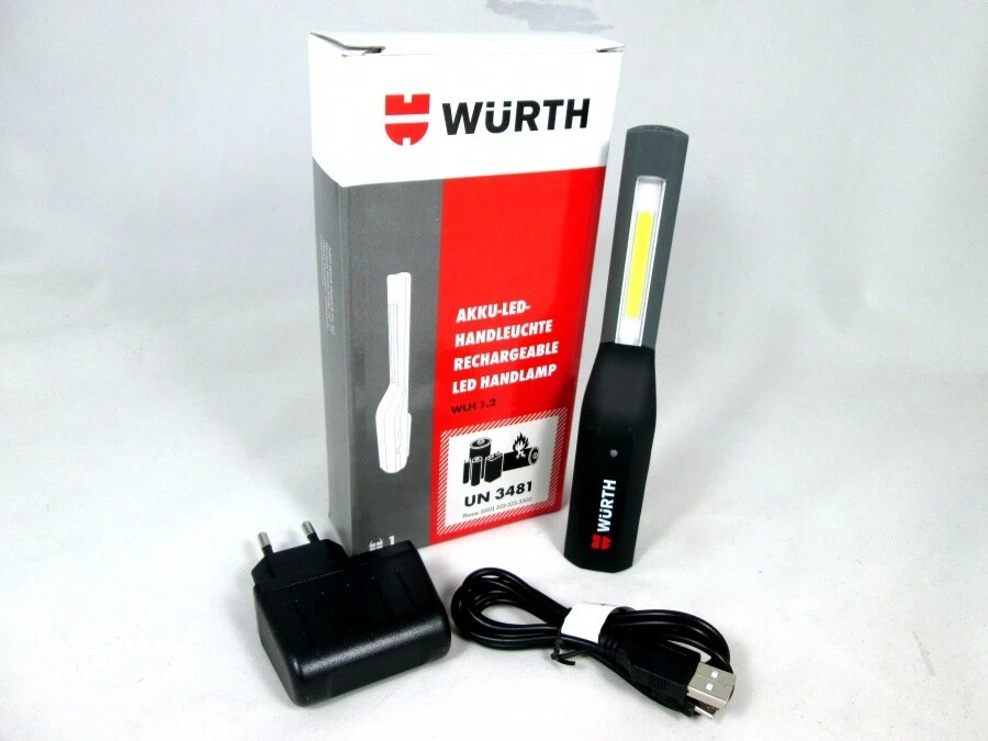 Würth Cordless LED Hand Lamp Workshop Lamp WLH1.2 100-320 Lum 1000 mAh + Magnet - Image 1 of 3
