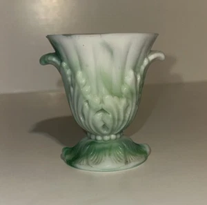 Vogue Mercantile Slag Glass Marble Design Mini Vase Urn Made in New York USA - Picture 1 of 9