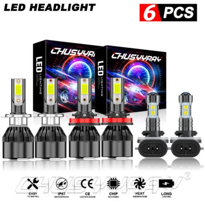 6x H7 H11 881 Faro LED Alto/Bajo+Luz antiniebla para Hyundai Santa Fe 2008-2012 6000K Foto 1 de 4