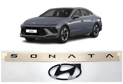 Original OEM capó maletero letra brillante emblema negro para Hyundai Sonata 2024+ Foto 1 de 3
