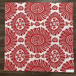 THIBAUT Sample Fabric Solis Tropics Cotton Linen 26" Color CORAL - Picture 1 of 4