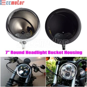 Cubierta de faros de 7" carcasa de cubo para Harley Softail Heritage Fatboy 1986-2014 - Imagen 1 de 18