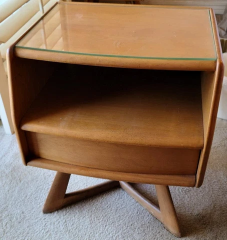 1950 Heywood Wakefield One Drawer Bedside Table - VGC - Mid-Century Classic Cover