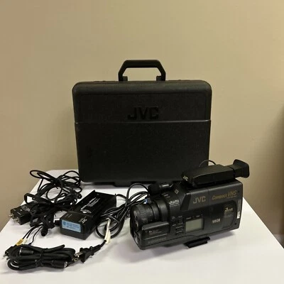 JVC GR-65U Compact VHS C Handheld Camcorder w/ Charger & Case For Repair Parts - Image 1 of 4