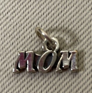 Sterling Silver MOM Charm Pendant For Bracelet Or Necklace 925 - Picture 1 of 4
