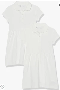 NWT Gap Girls 2-Pack Polo Dress In White - Size M (8) - Picture 1 of 5