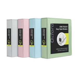 Oxford 3 Raccoglitori ad Anelli, 2 Pollici ONE-Touch Easy Open D Anelli, 3 Lati Vista Legatrice... - Foto 1 di 6