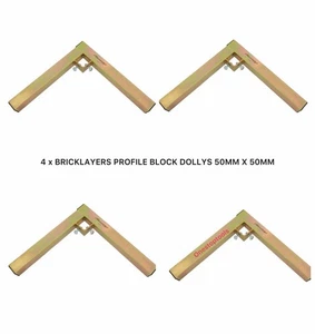 4PC HEAVY DUTY BRICKLAYERS PROFILE BLOCK DOLLYS 50MM X 50MM  - CT6251 - Picture 1 of 6