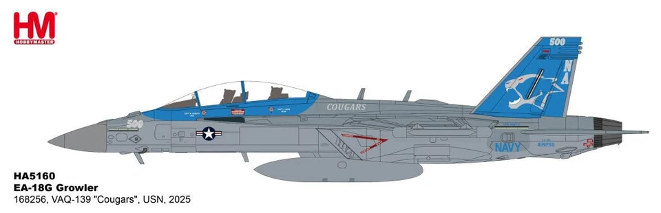 Hobby Master 1/72 HA5160 EA-18G Growler VAQ-139 "Cougers" CAG 2025 New PRE ORDER - Image 1 of 1