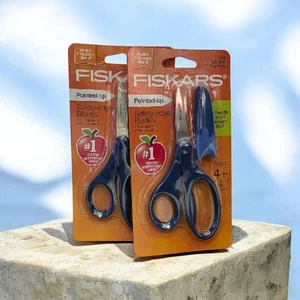 2er Pack Fiskars Sicherheits Kinderschere 5 Zoll mit Scheide Radierer Alter 4+ Schere ✂ - Bild 1 von 2