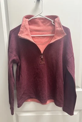 Tommy Bahama Womens Reversible Pull Over  Mock Neck Long Sleeve 1/4 Zip - Size S - Image 1 of 4