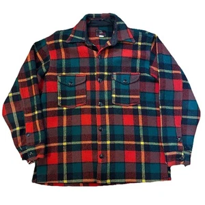 Giacca camicia caccia uomo vintage Johnson Woolen Mills - lana bufalo a quadri M - Foto 1 di 8