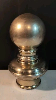 Brass 3" Diameter Ball & Bottom Caps for Brass Beds slide over 2 inch post - Image 1 of 4