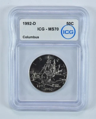 1992-D Columbus Commemorative Half Dollar MS70 ICG *4271 - Image 1 of 4