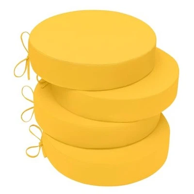 Cojines para silla de bistró de exterior, 3 capas impermeables 4 unidades (paquete de 1) amarillo Foto 1 de 4