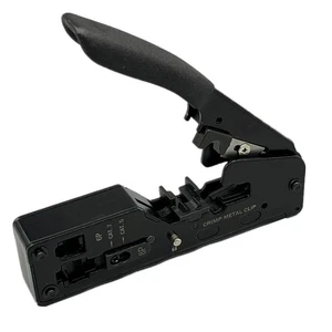 RJ45 Crimper Network Tools Ethernet Cable Stripper Through Connector Cat7/6/5 W - Afbeelding 1 van 11