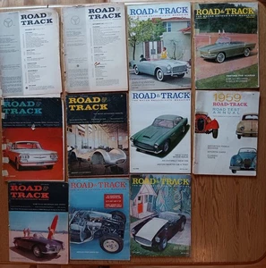 Vintage Road & Track Magazines  from 1959,  Lot of 11 - Imagen 1 de 7