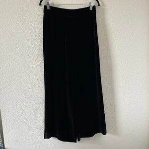 Rebecca Taylor Silk Blend Velvety Straight Wide Leg Pants Women’s 6 Black Party - Picture 1 of 9
