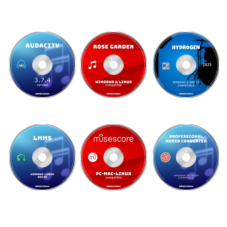 PRO MUSIC PRODUCTION SOFTWARE EDITING, MIXING, RECORDING - 6 PROGRAMS PC BUNDLE - Image 1 of 4