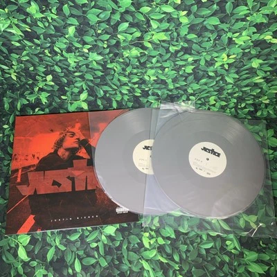 Justin Bieber Justice Ltd Ed 2 LP Silver Gray Vinyl Used Foto 1 de 4