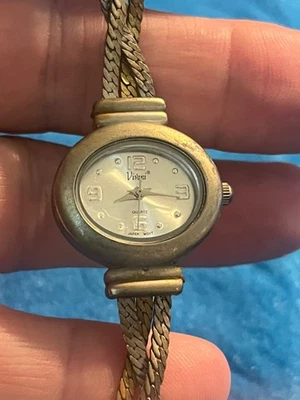 Vivani Oval Watch Women Braided Silver/Gold/Copper-tones Quartz * Needs Battery - Image 1 of 4