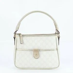 GUCCI Schultertasche Handtasche GG Supreme Leder beschichtet Canvas weiß echt - Bild 1 von 24