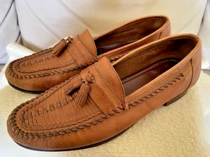 Vintage braune Leder Halbschuhe Ambassador geflochtene Quasten Herren Größe 9. - Bild 1 von 8