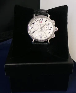 Michele Diamond Fluette Damen Chronograph Uhr mit Lederband - Bild 1 von 8