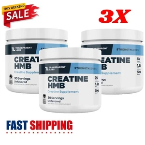3x Transparent Labs-Creatine Monohydrate HMB Powder Muscle Strength Unflavored - Picture 1 of 11