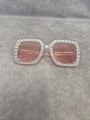 Pink Stylish Fun Glasses Rhinestones - Image 1 of 4