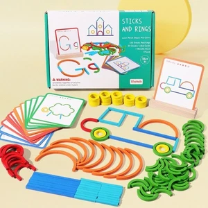 Imagination Development Montessori Smart Sticks Wooden Sticks Puzzle Game Gift - Picture 1 of 11