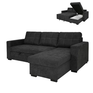 Ecksofa - graphite - Liegefunktion und Staukasten Sofa Wohnlandschaft Couch - Bild 1 von 9