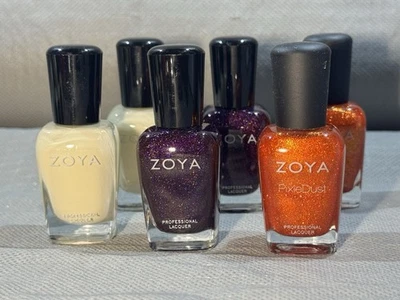 Lote 6x de esmalte Zoya Professional novo em folha laranja, roxo, esbranquiçado - Imagem 1 de 4