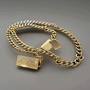 Cinturón de cadena dorado vintage Perry Ellis de moda para mujer 35" L - Imagen 1 de 6