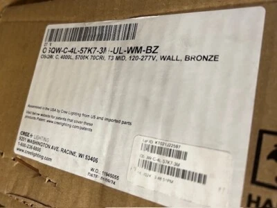 Cree Lighting OSQW-C-4L-57K7-3M-UL-WM-BZ Luminaria de Área LED 5700K Bronce Nueva Foto 1 de 3