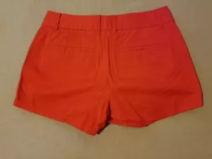 Womens J. Crew Khaki Shorts 00 Orange Cotton Chino Stretch - Picture 1 of 4