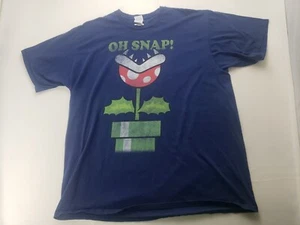 Nintendo Mario Bros Piranha Plant Blue Tee Shirt 2XL Oh Snap! - Picture 1 of 9