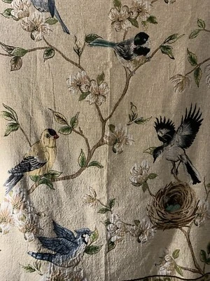 Чехол для стула с узором цветок/птица с кисточкой по краю - Изображение 1 из 4