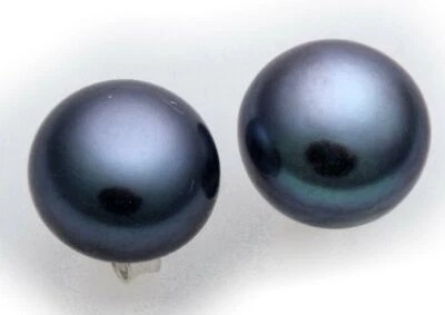 Nuovo Orecchini a Spina Perle Grigio 8 MM Vero Argento 925 Sterling Coltivate - Immagine 1 di 4